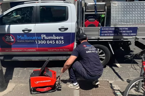 Local Burwood Plumber with service van and equipment